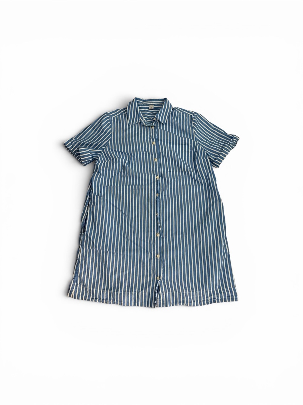 Old Navy Blue and White Striped Collared Shirt size medium petite